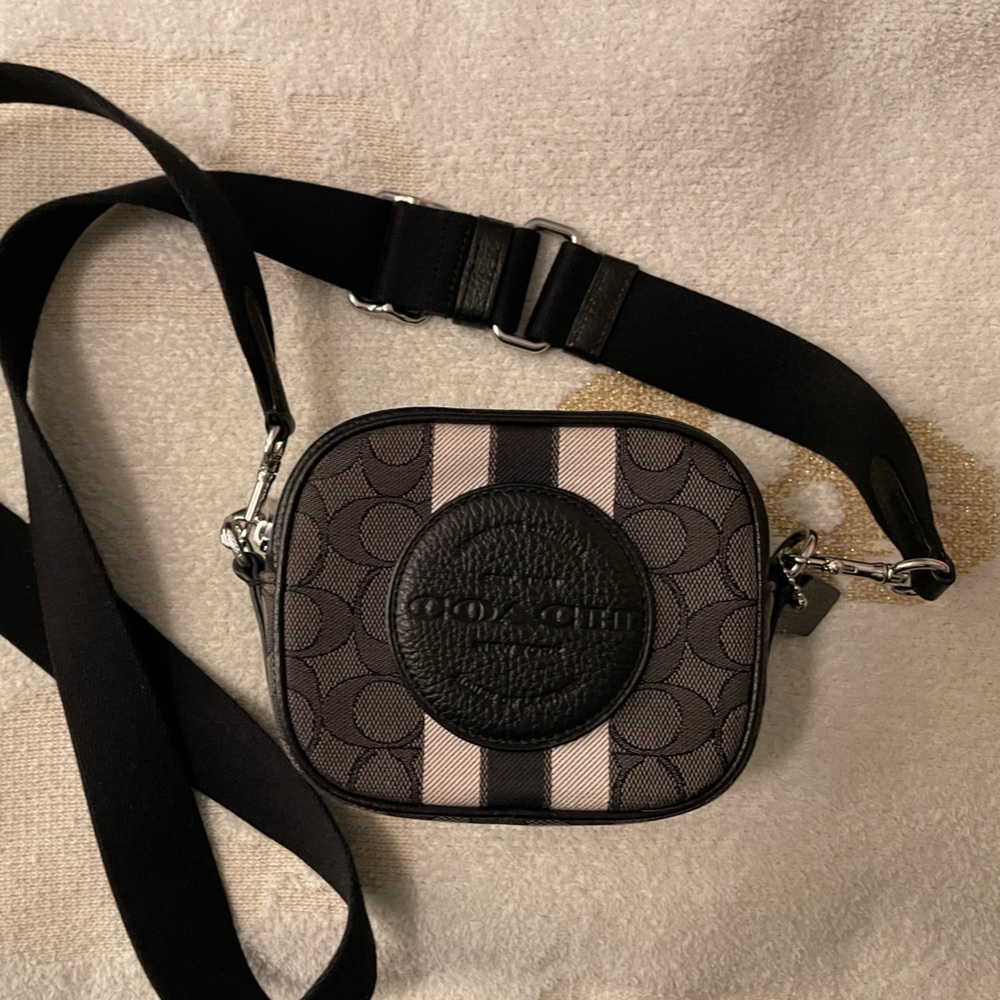 Coach Black and Grey Crossbody Bag/Mini Camera Bag